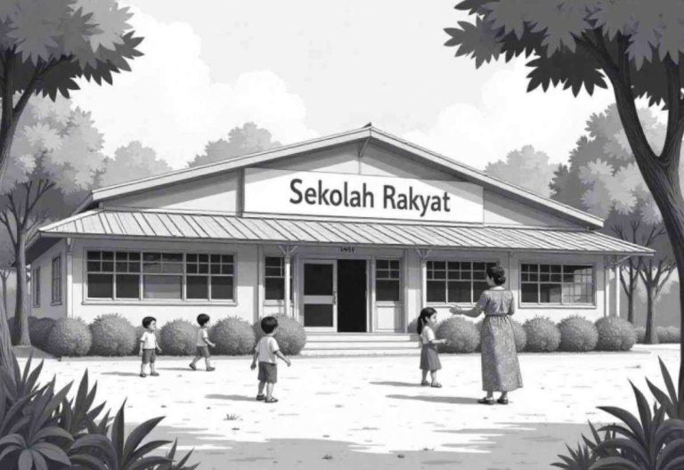 Ilustrasi Sekolah Rakyat. (Copilot AI)